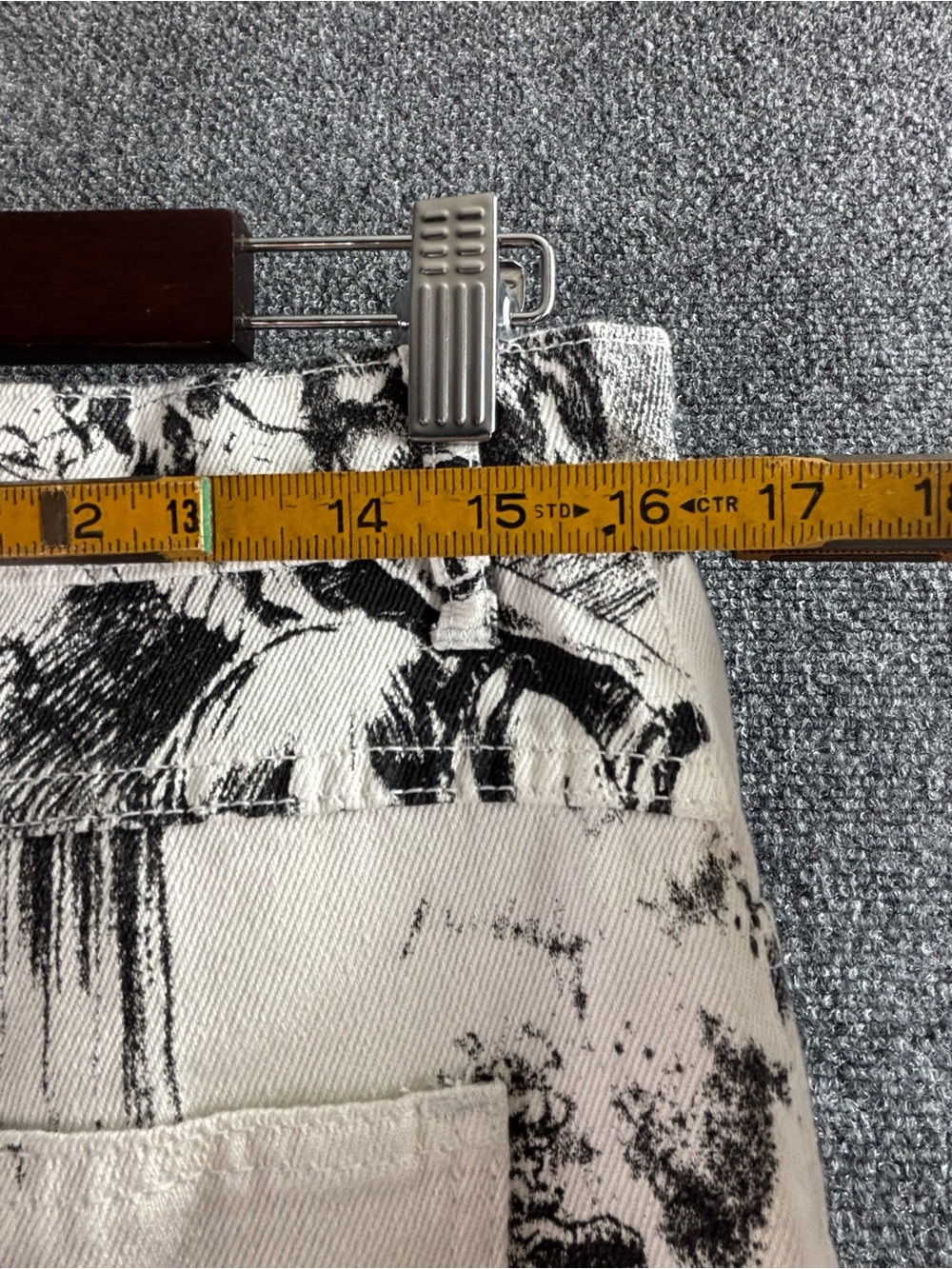 NWT Donné Streetwear Women's Hellenic Denim Pants White/Black Size M - Picture 6 of 9